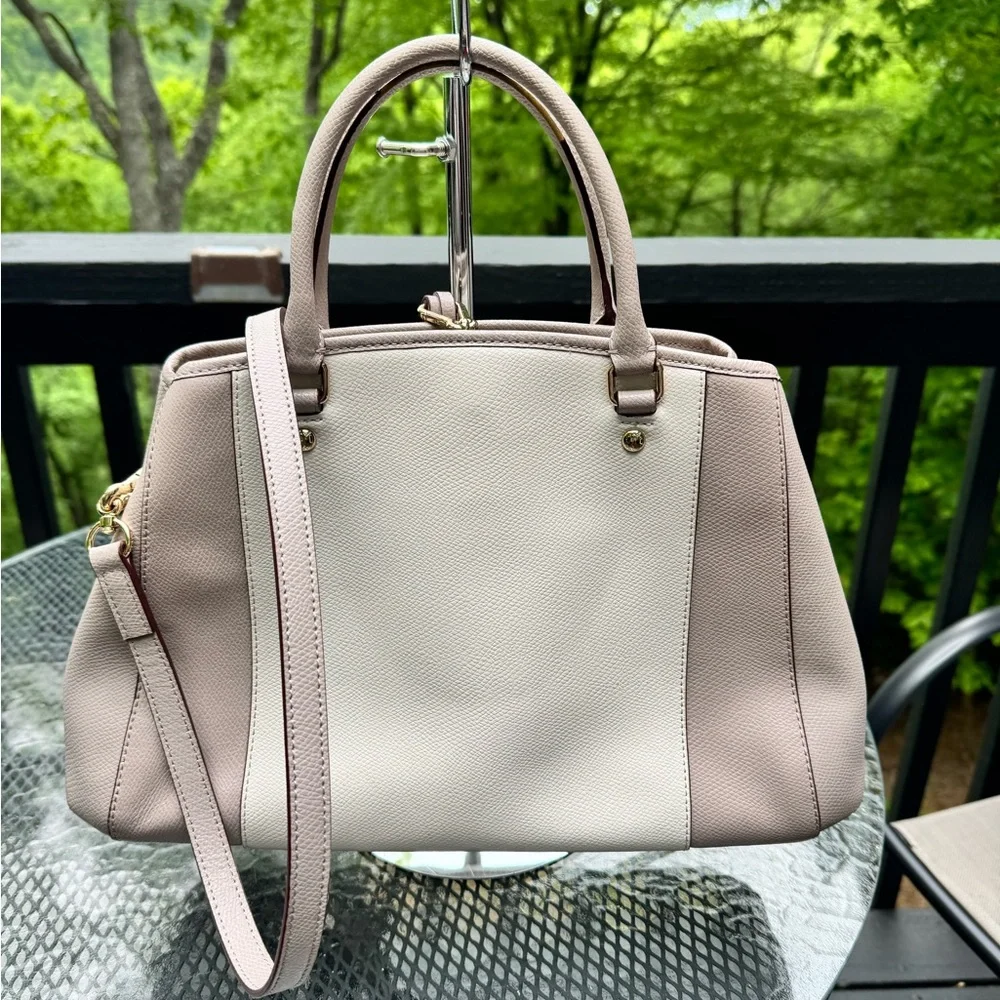 Coach Beige/Vanilla Leather Small Margot Carryall Satchel
